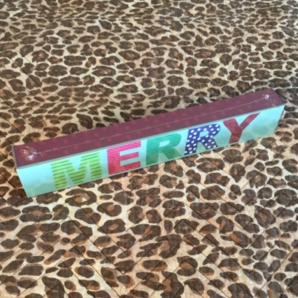 Merry Bright Colorful Christmas Slogan Wooden Box Farmhouse Signs Decor